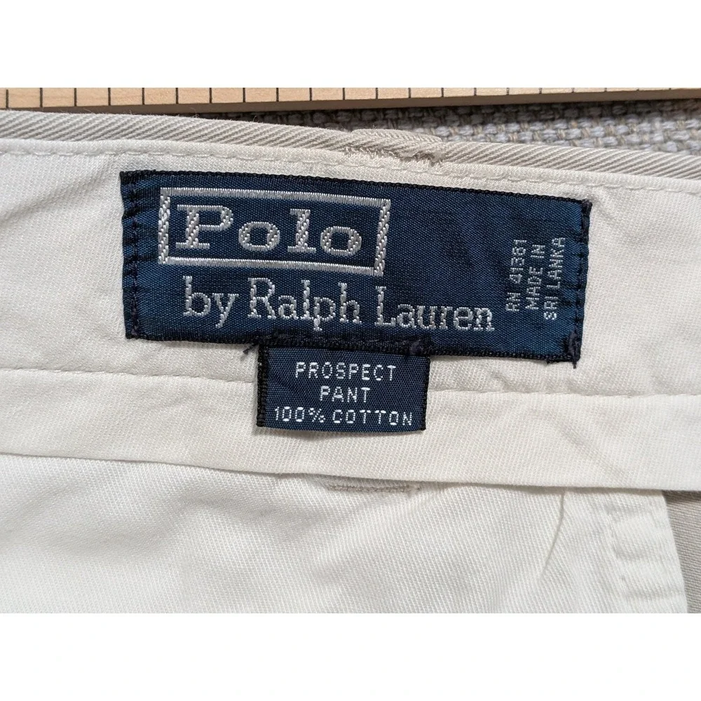 Polo Ralph Lauren Chino Mens Pants Prospect Pant Beige 36x32 VTG Twill Classic
